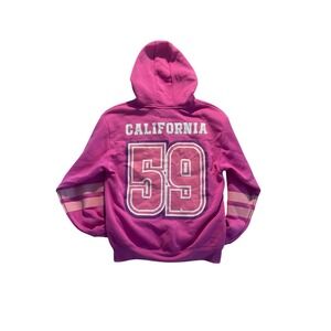 California 59 Full Zip Pink Hoodie Barbie Graphic Sweatshirt Large NWT by Barbie